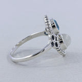 Natural Larimar Silver Rings