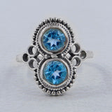 Natural Larimar Silver Rings