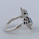 Natural Larimar Silver Rings