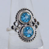 Natural Larimar Silver Rings