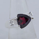 Natural Garnet Silver Rings