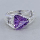 Natural Garnet Silver Rings