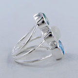 Natural Rainbow Moonstone Silver Ring