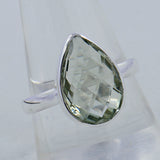 Green Amethyst Silver Ring