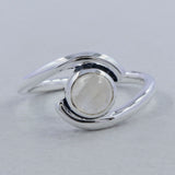 Rainbow Moonstone Silver Ring