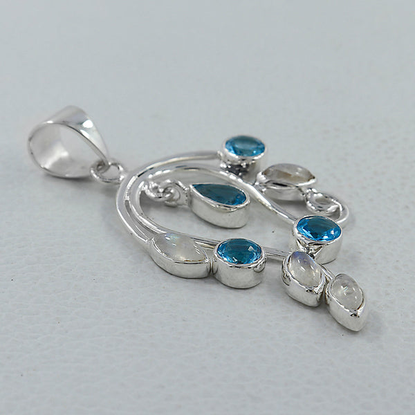 925 Silver Rainbow Moonstone Pendants