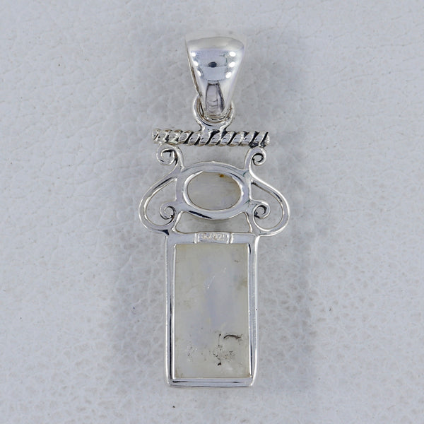 Rainbow Moonstone Silver Pendants