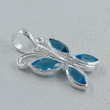 925 Silver Blue Topaz Butterfly Pendants