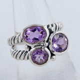 Multi Stone Silver Band Rings