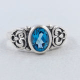 Blue Topaz Silver Rings