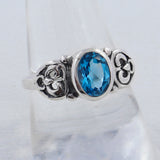 Blue Topaz Silver Rings
