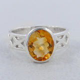 925 Silver Citrine Rings
