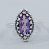 Natural Garnet Silver Ring