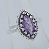 Natural Garnet Silver Ring