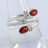 Natural Garnet Silver Rings