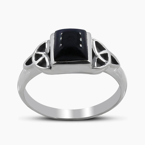 Natural Rainbow Moonstone Silver Rings