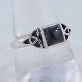 Natural Rainbow Moonstone Silver Rings