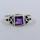 Natural Rainbow Moonstone Silver Rings