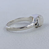 Natural Rainbow Moonstone Silver Rings