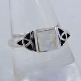 Natural Rainbow Moonstone Silver Rings