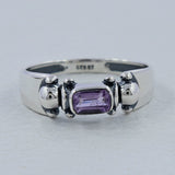 Garnet Gemstone Silver Ring