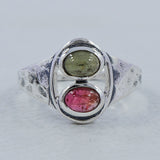 Multicolor Tourmaline Silver Rings