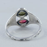 Multicolor Tourmaline Silver Rings