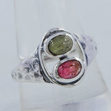 Multicolor Tourmaline Silver Rings