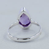 Amethyst Checker Cut Plain Ring