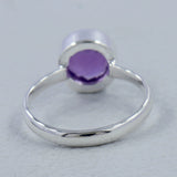 Amethyst Checker Cut Plain Ring