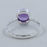 Amethyst Checker Cut Plain Ring