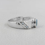 Natural Blue Topaz Silver Rings