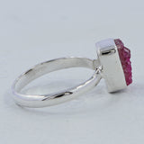 Raw Cobalto Calcite Druzy Silver Rings