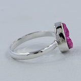 Raw Cobalto Calcite Druzy Silver Rings