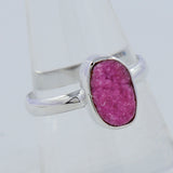 Raw Cobalto Calcite Druzy Silver Rings