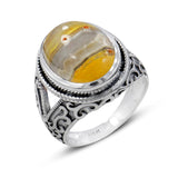 Rainbow Moonstone Silver Ring