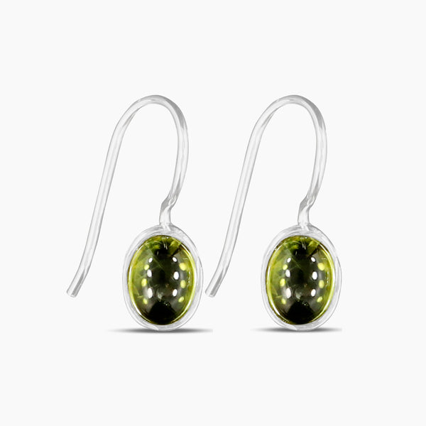 Hessonite Silver Earring