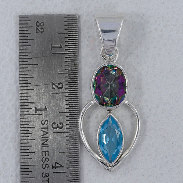 925 Sterling Silver Mystic Quartz Pendants