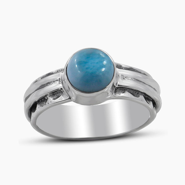 Genuine Larimar Silver Rings