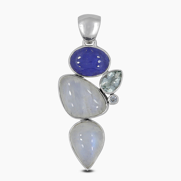 Rainbow Moonstone Silver Pendants