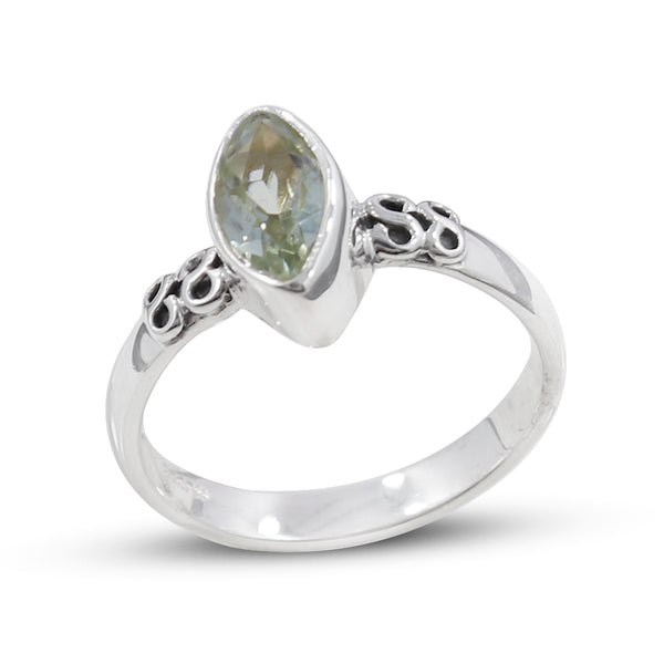 Green Amethyst Silver Rings
