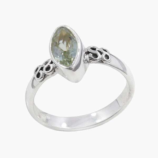 Green Amethyst Silver Rings