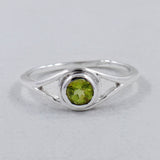 Natural Peridot Silver Rings
