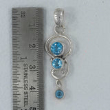 925 Sterling Silver Blue Topaz Pendants