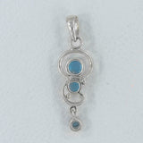 925 Sterling Silver Blue Topaz Pendants