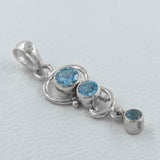 925 Sterling Silver Blue Topaz Pendants
