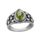 925 Silver Natural Peridot Rings