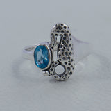 Rainbow Moonstone Sea Horse Designer Rings
