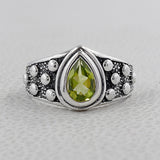 925 Silver Natural Peridot Rings