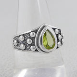 925 Silver Natural Peridot Rings
